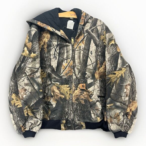 Vintage Carhartt J143 CMO Realtree Hardwoods Camo QUILTED Jacket Size 2XL XXL - Picture 1 of 11